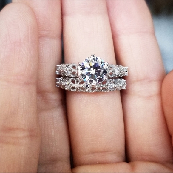 🍒NEW🍒 1.25 CARAT VICTORIAN BRIDAL SET - Picture 2 of 7